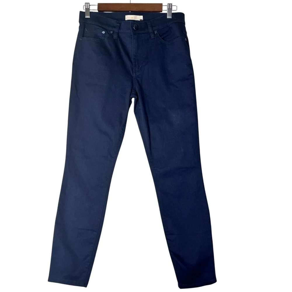 Tory Burch Women's Classic Closet Staple Dark Blue Straight Leg Jeans SZ 27